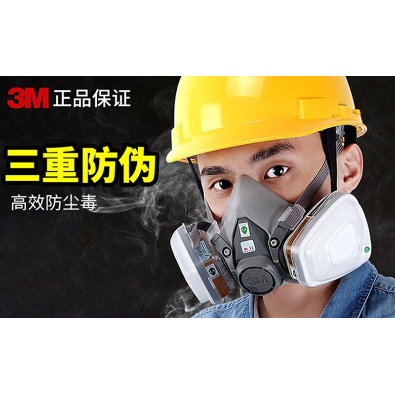 3M 防毒防尘过滤面具面罩 6200+6001CN